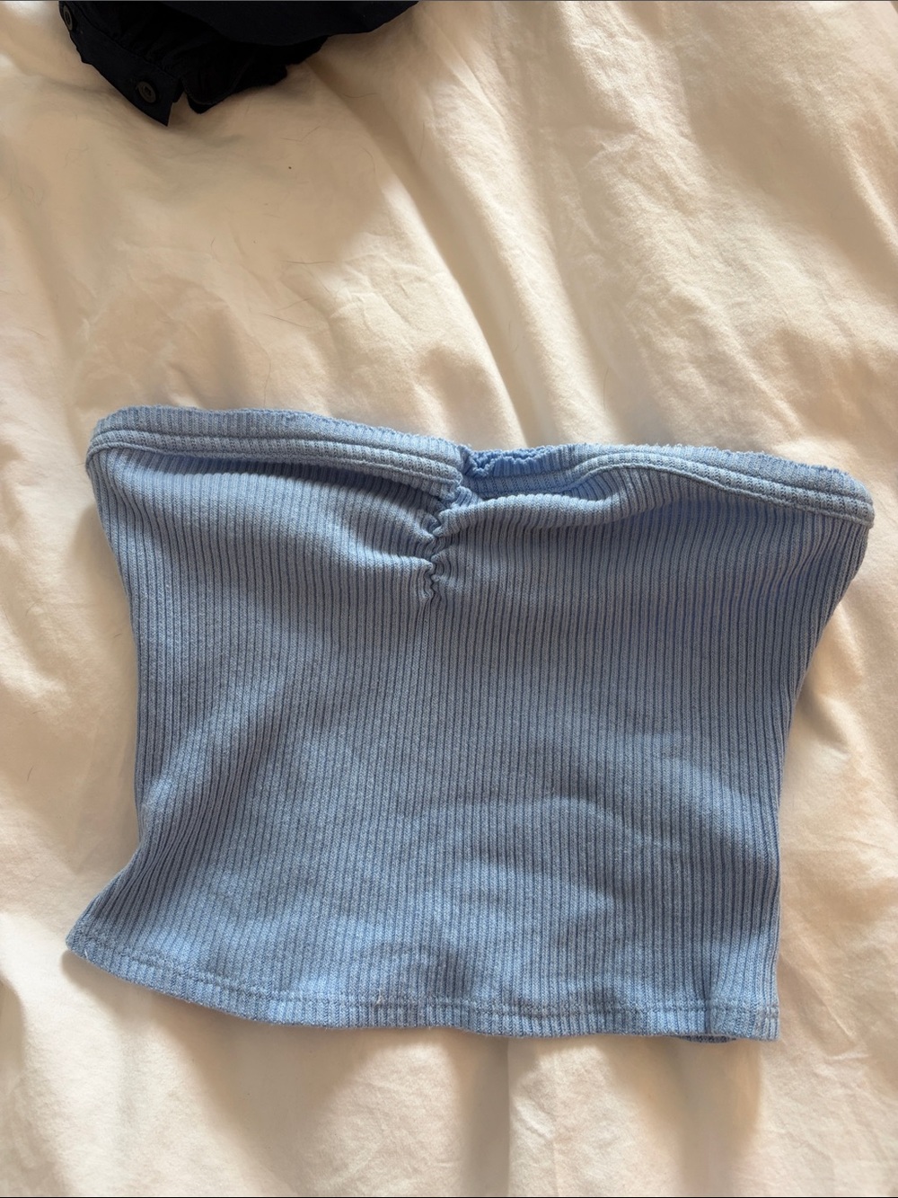 Urban Outfitters Light Blue Ribbed Strapless Tank